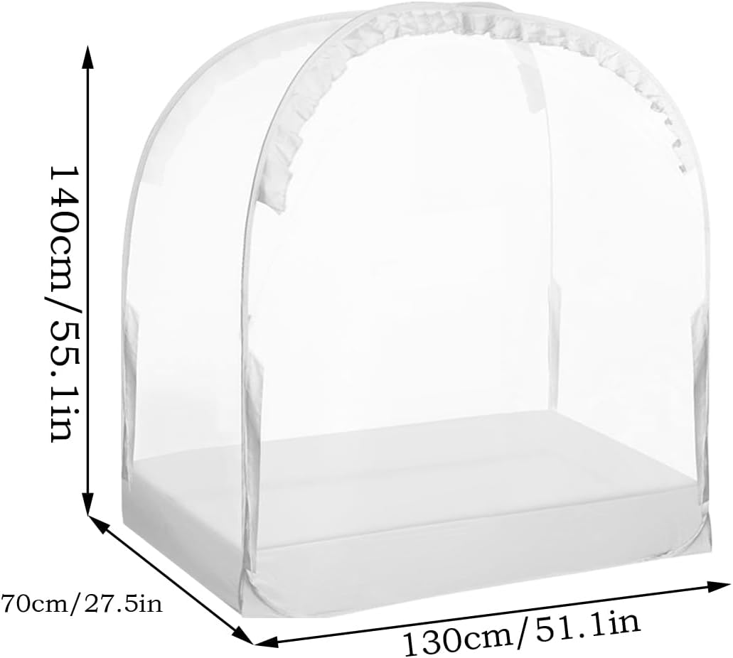 Kinderbett-Abdeckung, atmungsaktiver Netz-Bettschutz, Sicherheitsbarriere, 70 x 130 x 140 cm, hält das Baby vom Herausklettern, tragbares Kindergartenzelt, Schlafzimmer, Schule, Reisen, Schlafen im