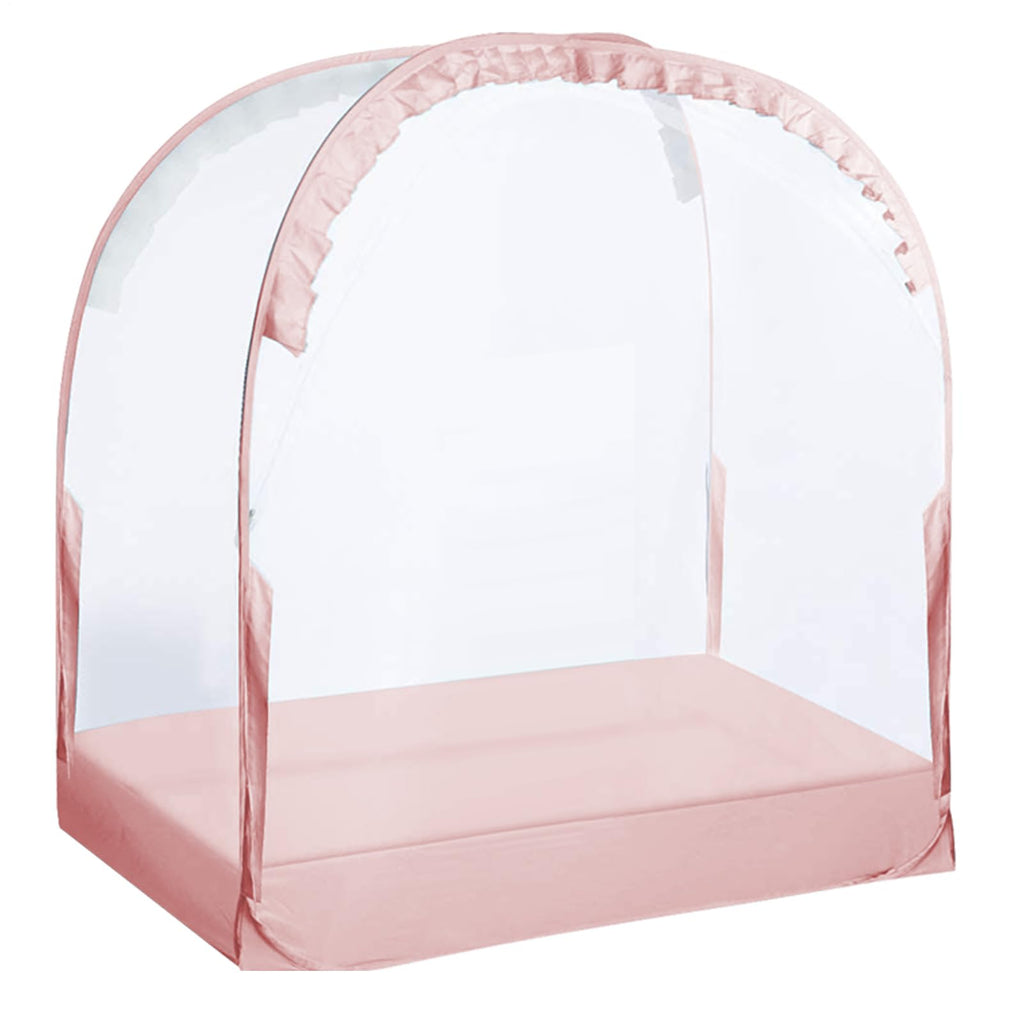 Kinderbett-Abdeckung, atmungsaktiver Netz-Bettschutz, Sicherheitsbarriere, 70 x 130 x 140 cm, hält das Baby vom Herausklettern, tragbares Kindergartenzelt, Schlafzimmer, Schule, Reisen, Schlafen im