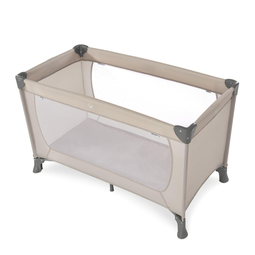 hauck Dream N Play, Beige - Baby & Kinder Reisebett mit Tragetasche ab Geburt bis 15 kg, Schnell & Kompakt Faltbar, Große Netzfenster