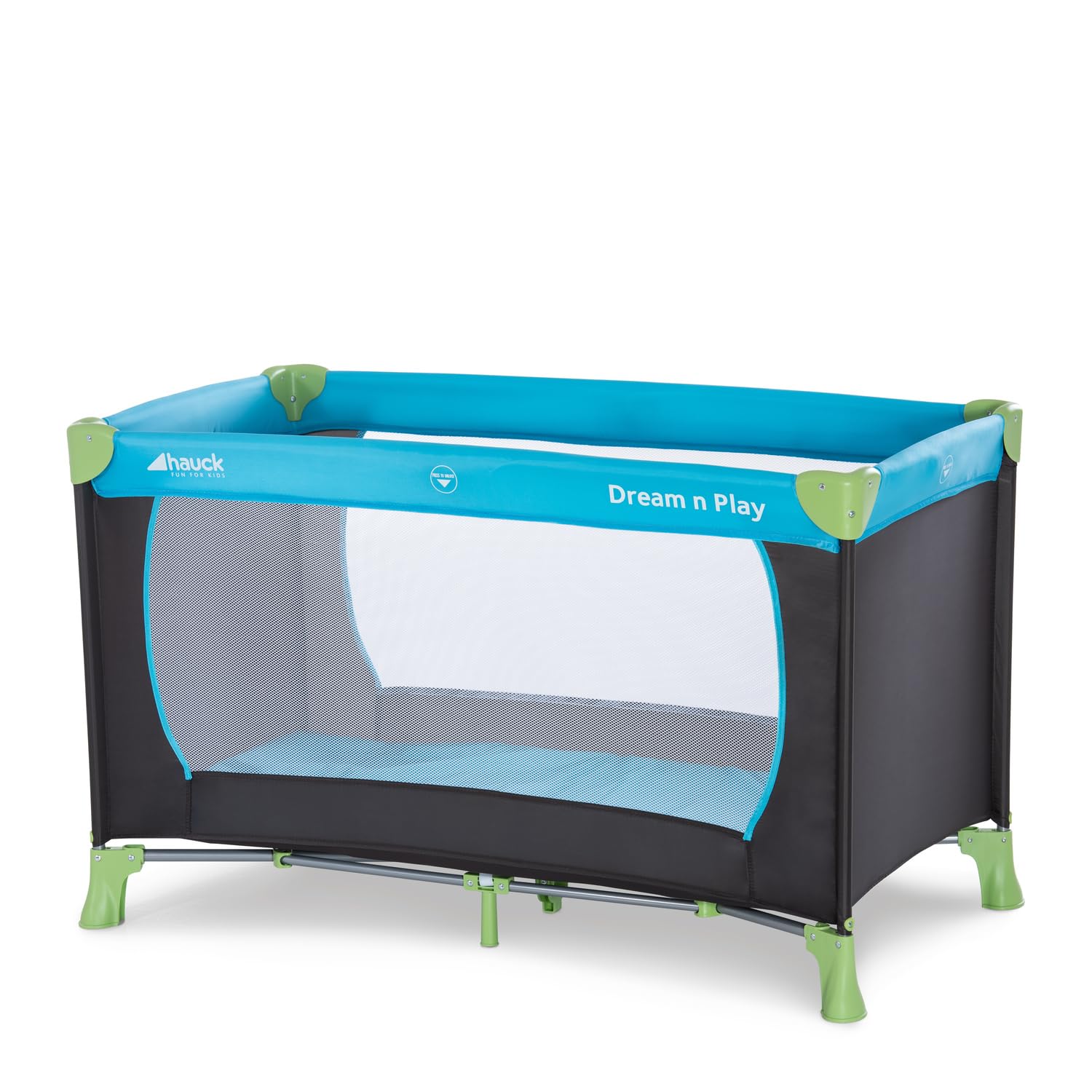 hauck Dream N Play, Beige - Baby & Kinder Reisebett mit Tragetasche ab Geburt bis 15 kg, Schnell & Kompakt Faltbar, Große Netzfenster
