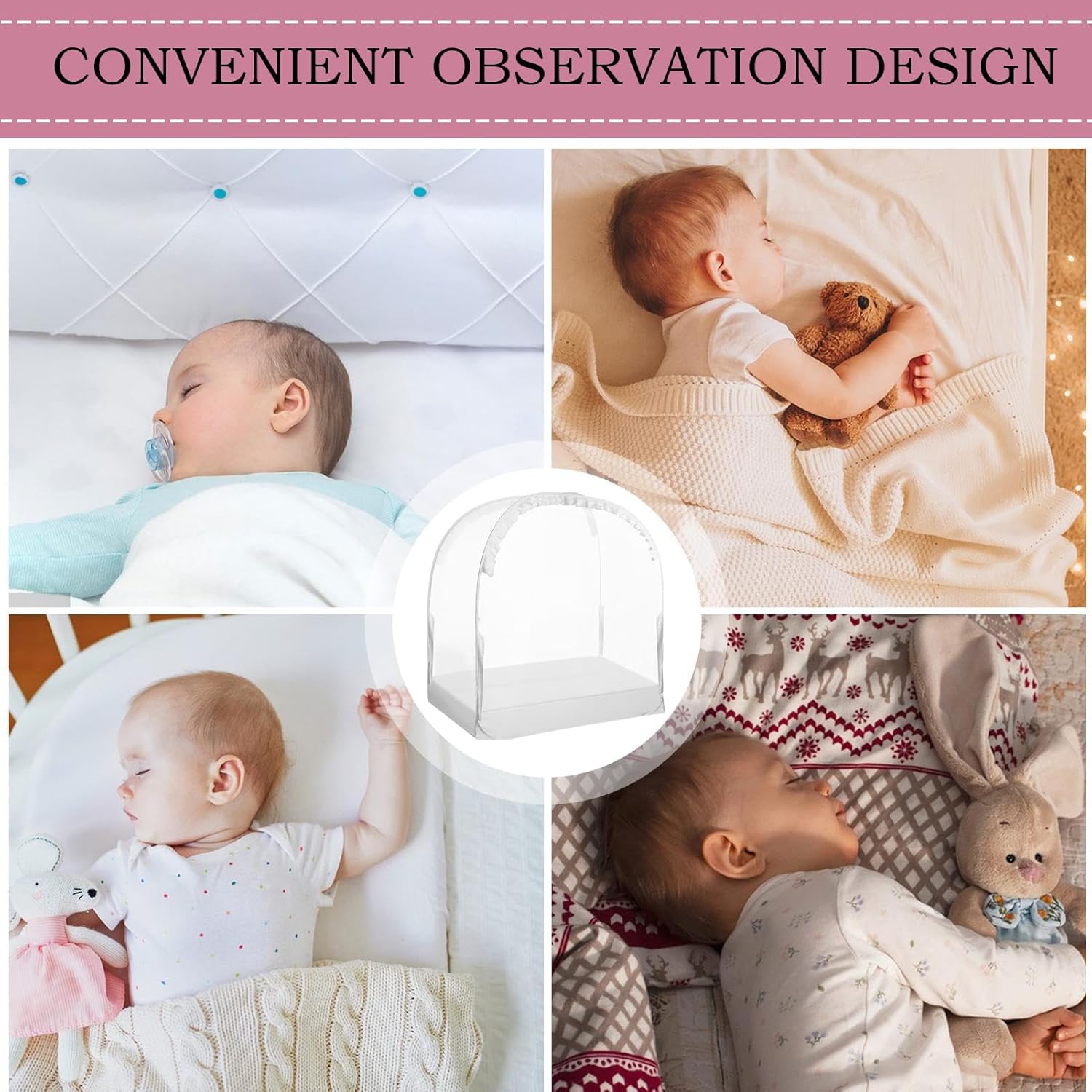 Kinderbett-Abdeckung, atmungsaktiver Netz-Bettschutz, Sicherheitsbarriere, 70 x 130 x 140 cm, hält das Baby vom Herausklettern, tragbares Kindergartenzelt, Schlafzimmer, Schule, Reisen, Schlafen im