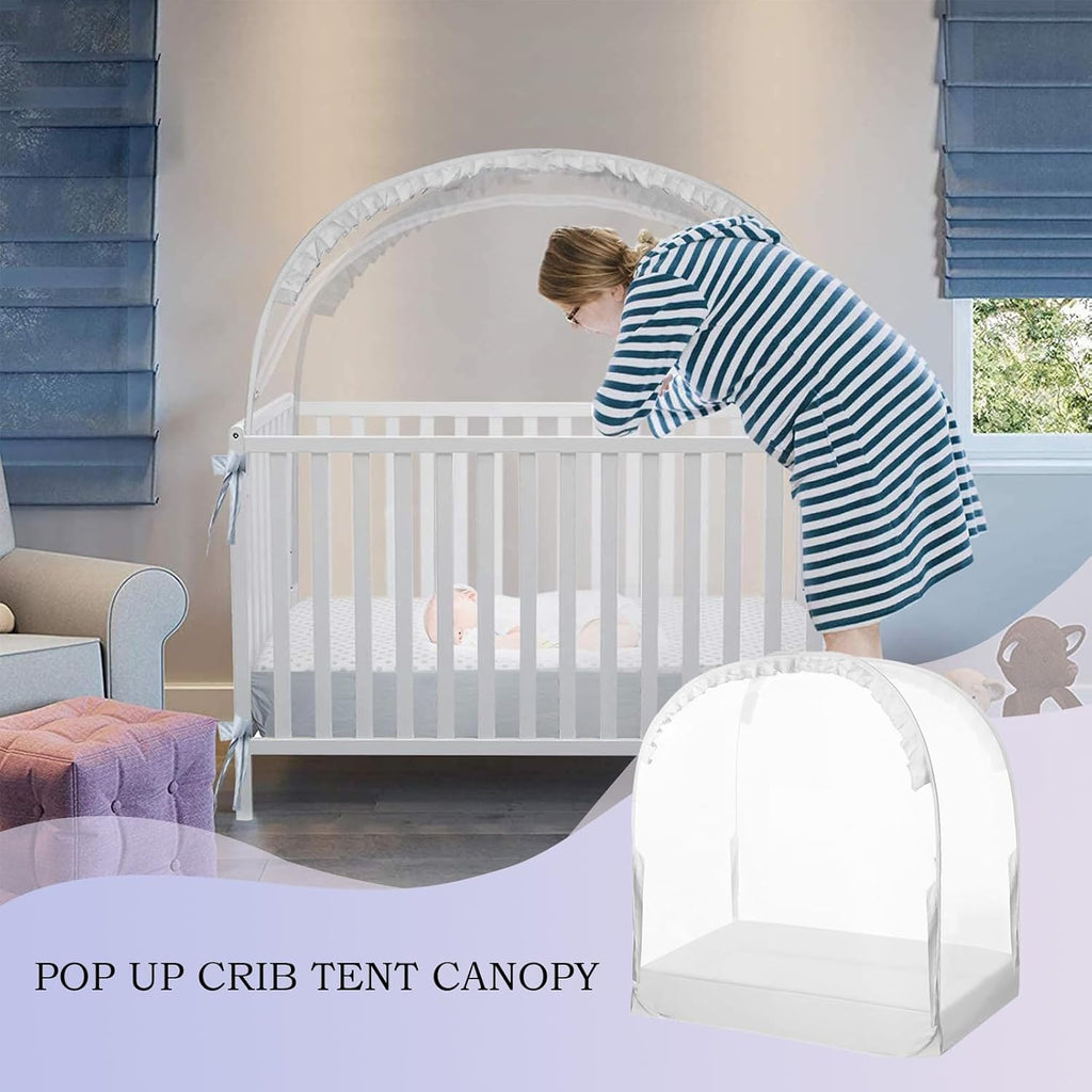 Kinderbett-Abdeckung, atmungsaktiver Netz-Bettschutz, Sicherheitsbarriere, 70 x 130 x 140 cm, hält das Baby vom Herausklettern, tragbares Kindergartenzelt, Schlafzimmer, Schule, Reisen, Schlafen im