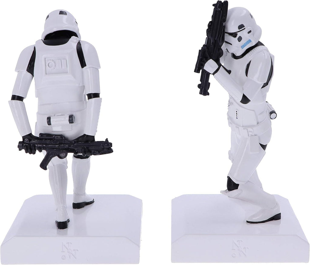 Nemesis Now Offiziell lizenzierte The Original Stormtrooper-Buchstützen-Figuren, Harz, weiß, 18.5cm