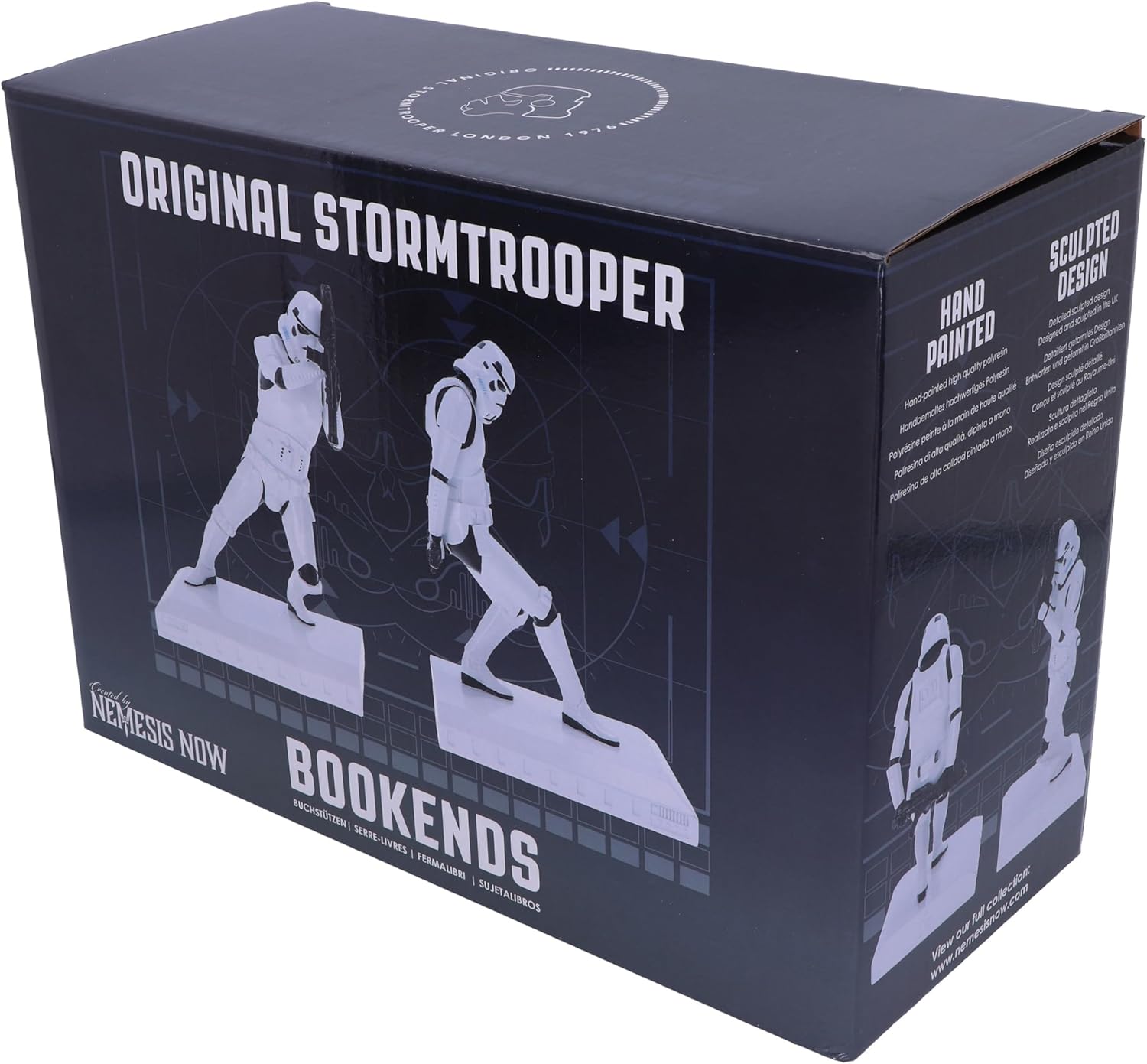 Nemesis Now Offiziell lizenzierte The Original Stormtrooper-Buchstützen-Figuren, Harz, weiß, 18.5cm