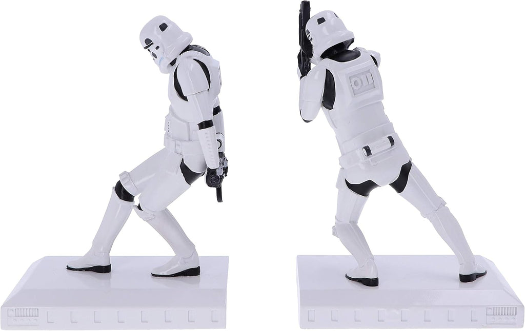 Nemesis Now Offiziell lizenzierte The Original Stormtrooper-Buchstützen-Figuren, Harz, weiß, 18.5cm
