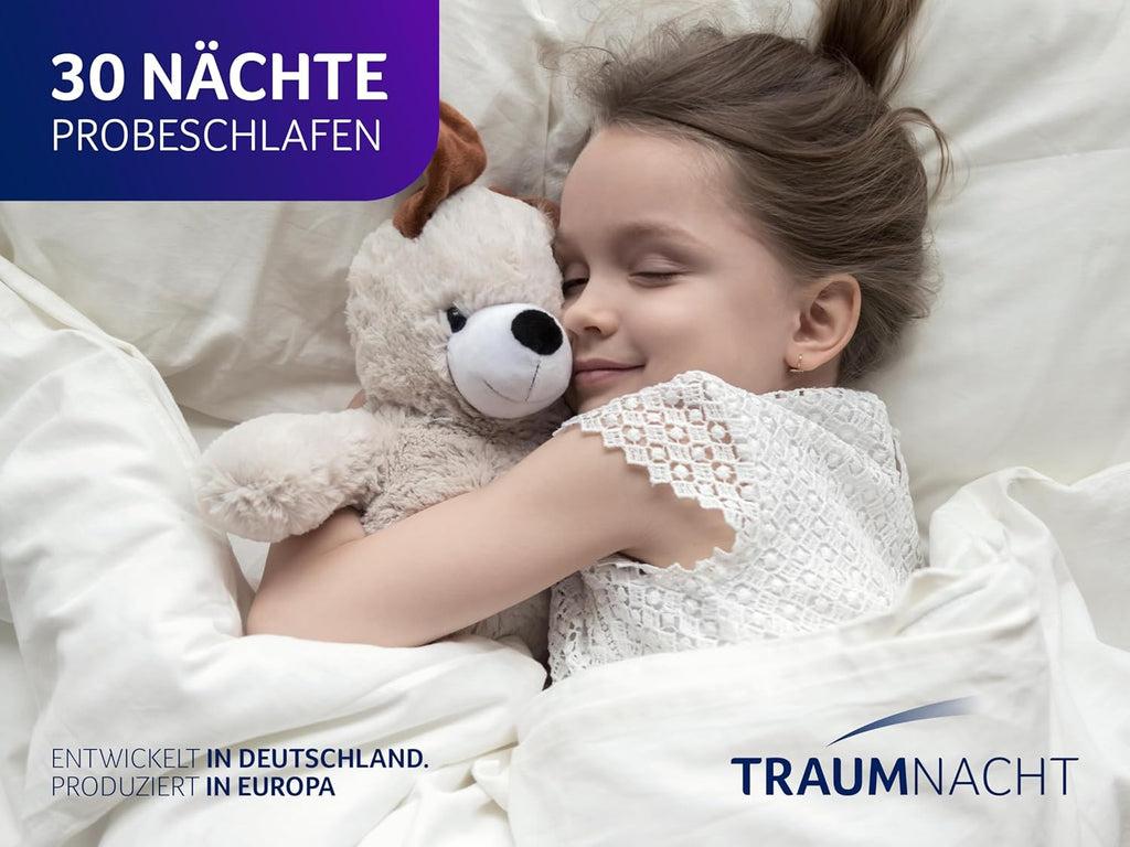 Traumnacht BT Kiddy Kindermatratze Pure, 80 x 160 cm, Schadstoffgeprüft nach Öko-Tex Standard 100, hautfreundlicher Bezug abnehmbar und waschbar, produziert nach deutschem Qualitätsstandard