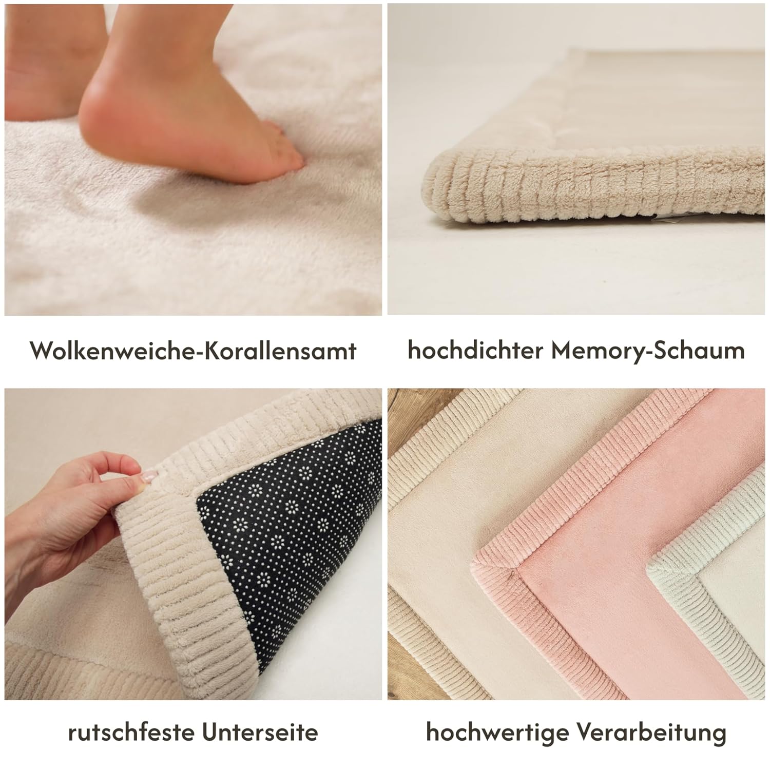 Hakuna Matte Wolkenweiche Spielmatte Baby 170 x 120 x2,5cm, beige – Teppich für Kinderzimmer mit hochwertigem Memory-Schaum – Krabbelmatte Baby mit Rutschfester Unterseite – Krabbeldecke, Tatami Matte