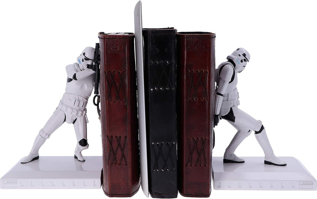 Nemesis Now Offiziell lizenzierte The Original Stormtrooper-Buchstützen-Figuren, Harz, weiß, 18.5cm